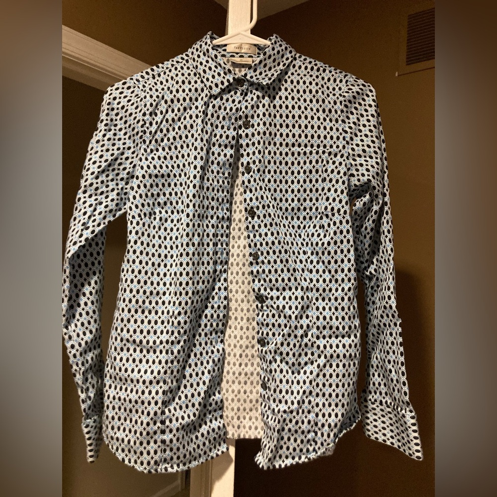 Van Heusen Blue and Black Geometric Shirt